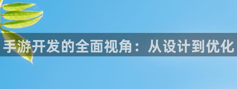 摩根娱乐首页：手游开发的全面视角：从设计到优化